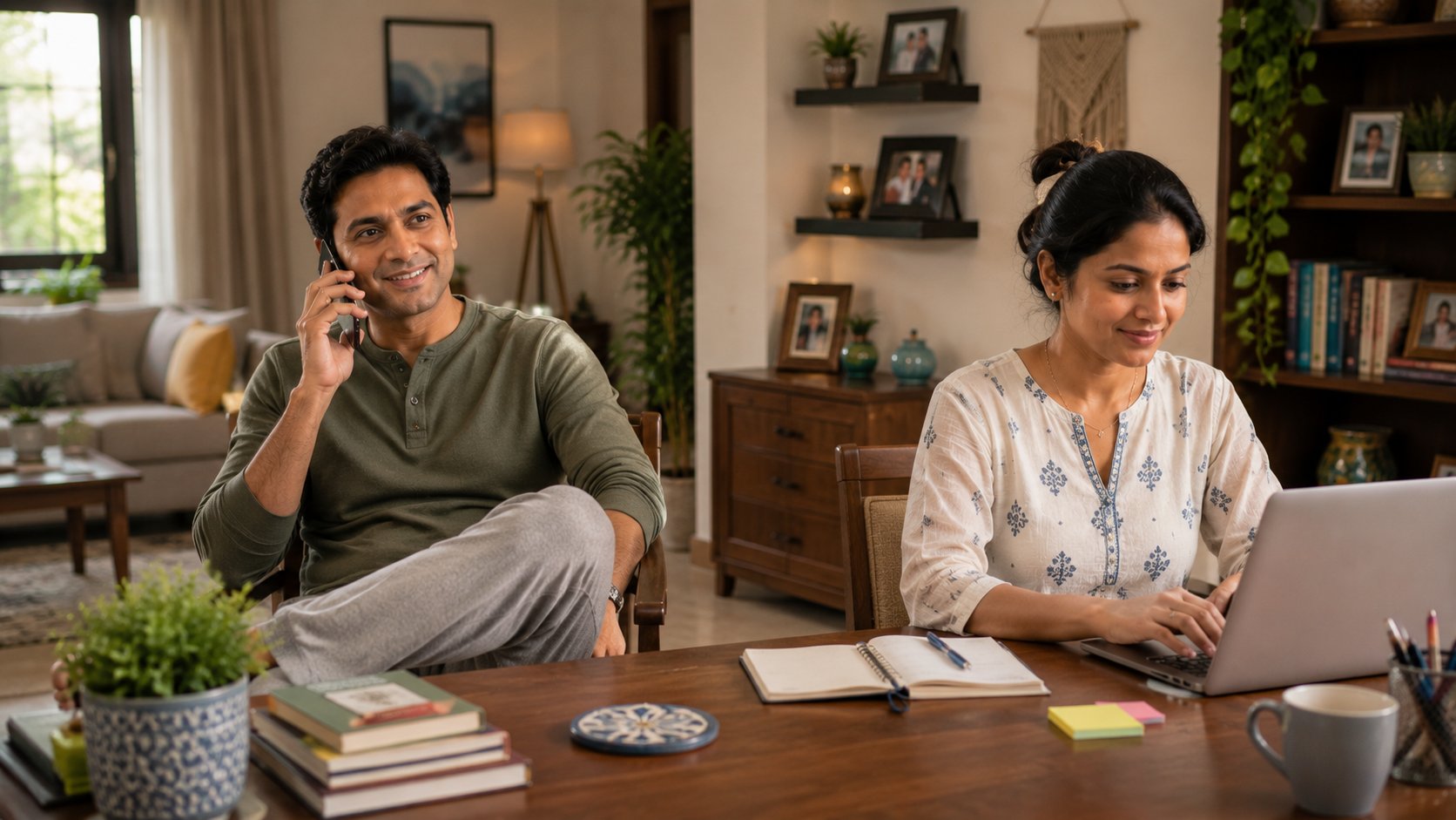 A family organising their health records